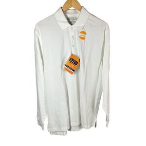 5.11 Tactical Series Long Sleeve White T Shirt Pen Pocket Size Large